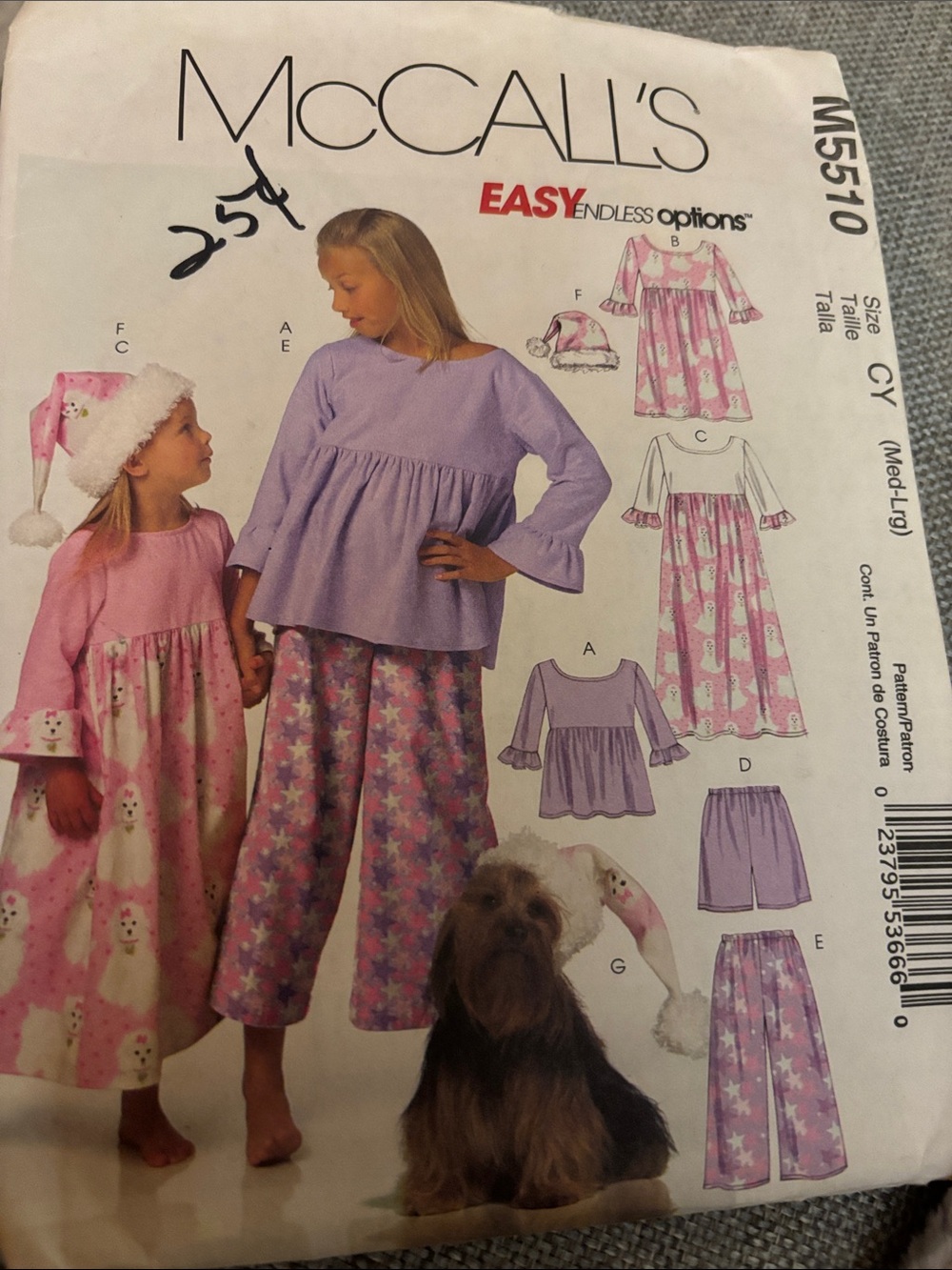 McCall NIGHT WEAR WARDROBE SEWING PATTERN Medium/Large
